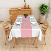 Lofaris Modern Pink and White Stripe Tablecloth for Girls Birthday Baby Shower or Bridal Party Decor